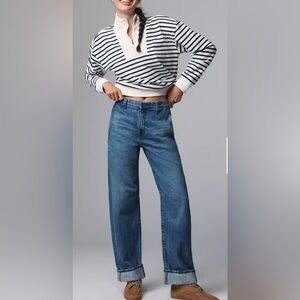 AG Adriano Goldschmied High-Rise Straight Leg Jeans - Blue